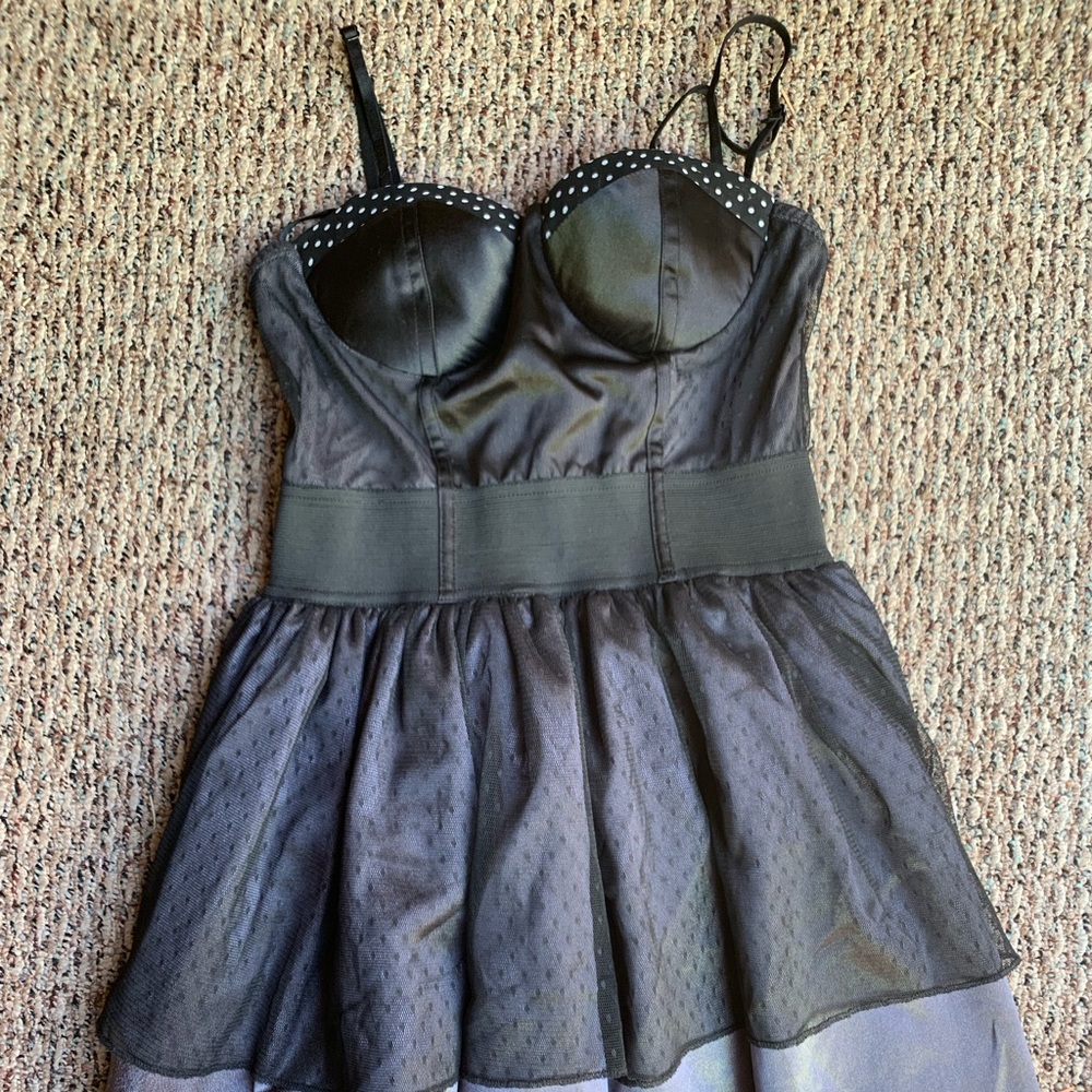 Material Girl Black Polka Dot Dress with Tulle